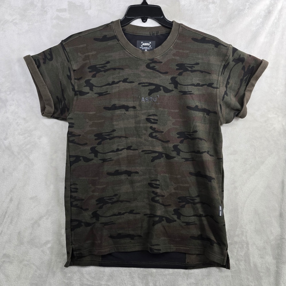 ASRV Technical Sportswear T Shirt Mens Medium Camouflage Print silverplus Mesh